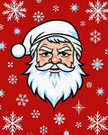 Jolly Santa Snowflake Red Scene Rug