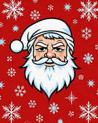Jolly Santa Snowflake Red Scene Rug