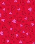 Red Pink Hearts Collage Rug