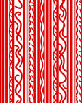 Bold Red Vertical Abstract Scroll Rug