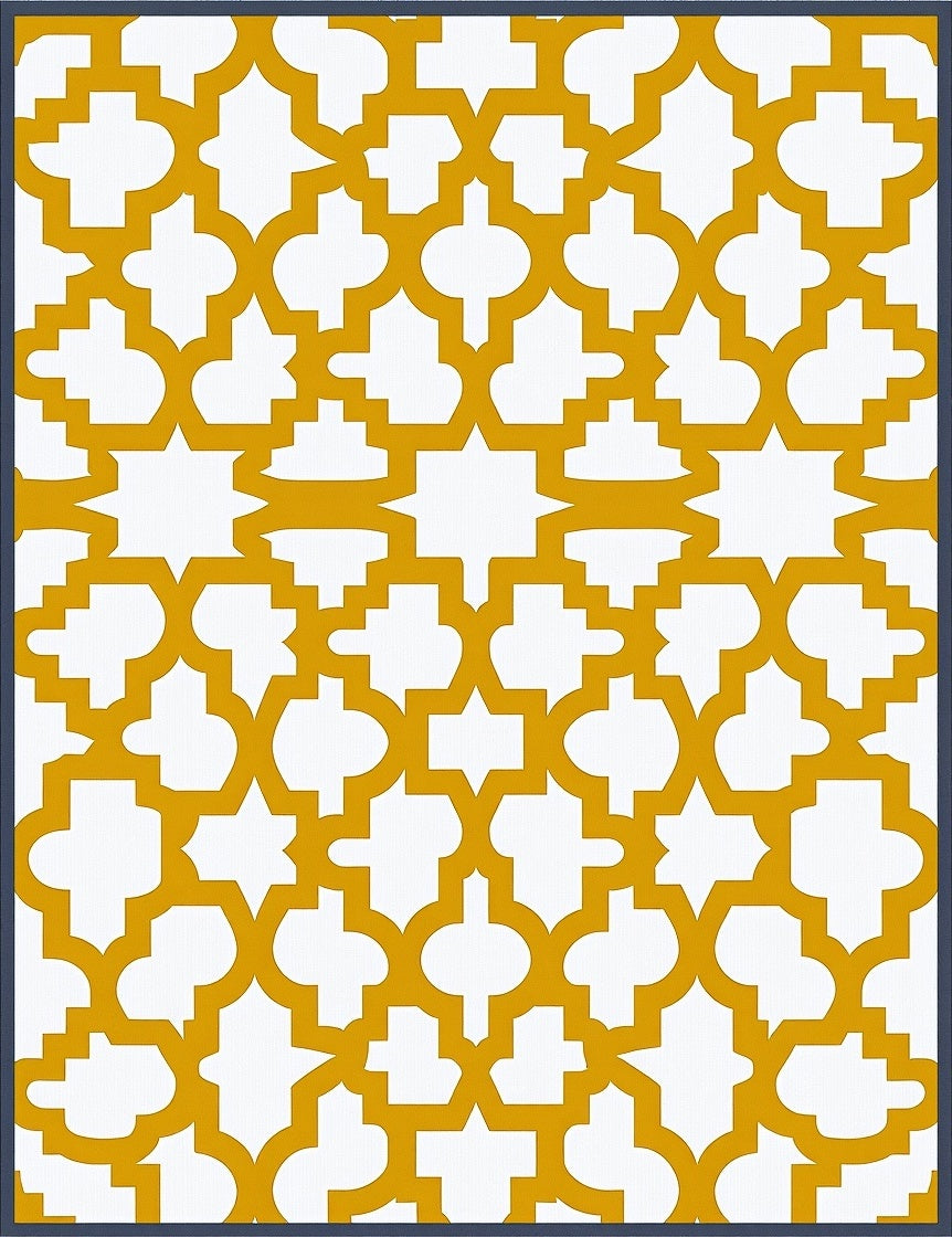 Golden Quatrefoil Lattice Geometric Rug
