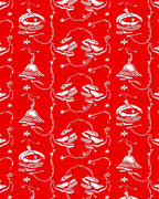 Whimsical Red Lamp Shoe Floral Rug
