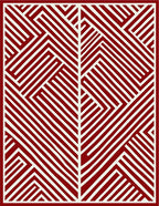 Crimson White Linear Geometric Arrangement Rug