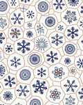 Navy Snowflake Medallion White Holiday Rug