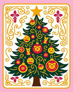Whimsical Forest Friends Christmas Tree Rug