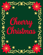 Crimson Poinsettia Gold Swirl Christmas Rug