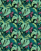 Emerald Teal Orchid Jungle Foliage Rug