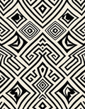 Bold Abstract Black Cream Geometric Rug