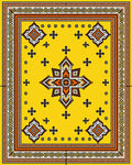 Bright Yellow Geometric Starburst Rug