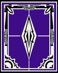 Bold Purple Art Deco Diamond Rug