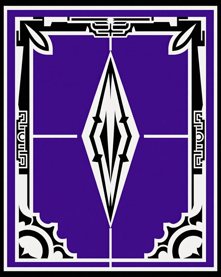 Bold Purple Art Deco Diamond Rug