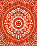 Vibrant Orange Mandala Art Rug