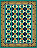 Navajo Inspired Teal Geometric Border Rug