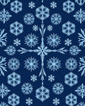 Frosted Blue Snowflake Collage Rug