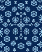 Frosted Blue Snowflake Collage Rug