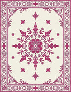 Ornate Bloom Border Art Rug