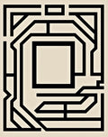 Bold Black Geometric Maze Rug