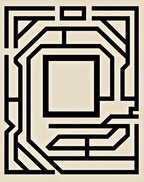 Bold Black Geometric Maze Rug