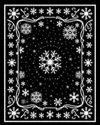 Winter White Snowflake Frame Rug