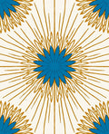 Teal Blue Floral Sunburst Medallion Rug