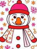 Cheerful Snowman Pink Orange Accents Rug