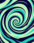 Deep Teal Swirling Vortex Rug