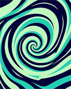Deep Teal Swirling Vortex Rug