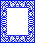 Royal Blue Geometric Interlocking Diamond Rug