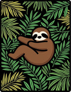 Brown Sloth Amidst Green Palm Fronds Rug