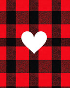 Gingham Red Heart Rug