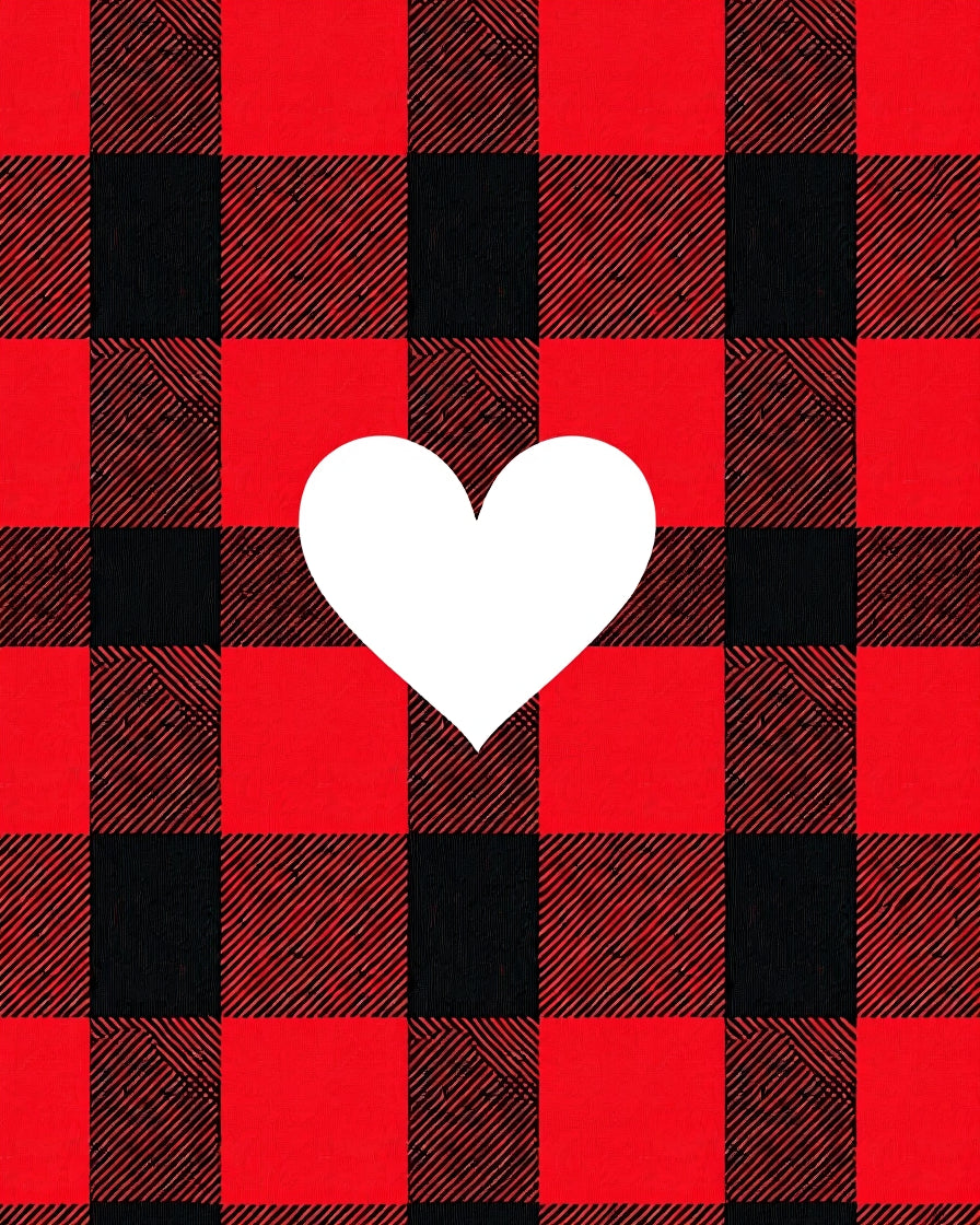 Gingham Red Heart Rug