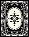 Black Cream Ornamental Medallion Rug