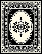 Black Cream Ornamental Medallion Rug