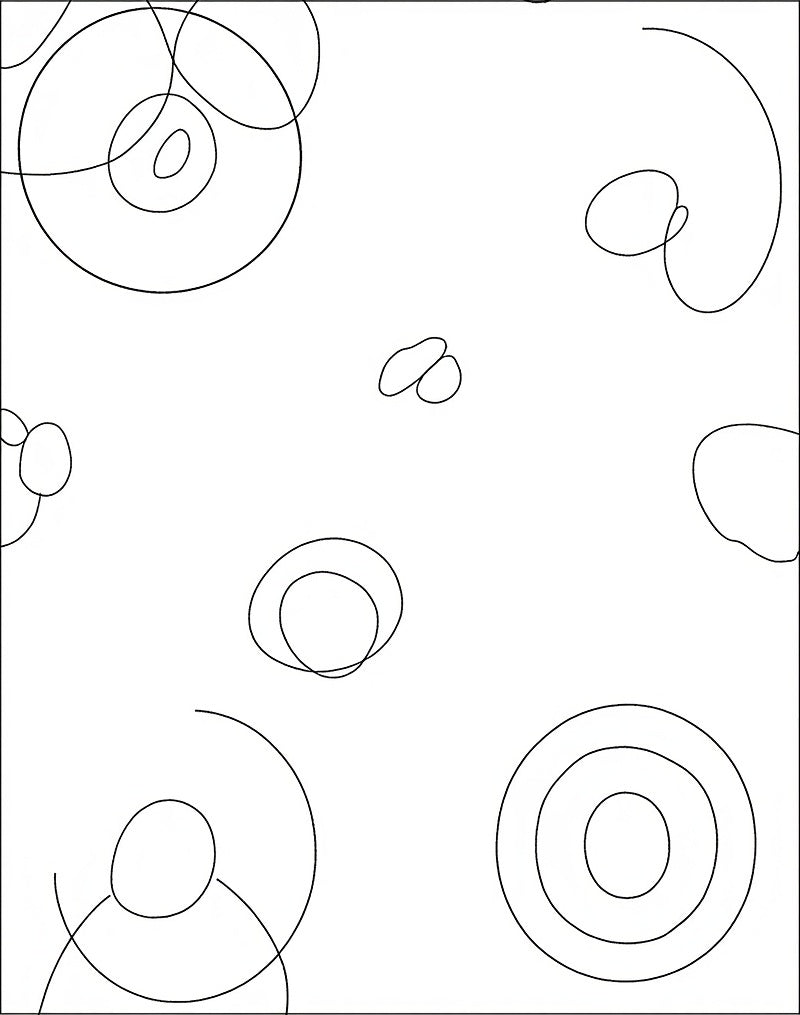 Abstract White Swirling Circles Harmony Rug