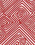 Crimson Swirl Linear Labyrinth Rug