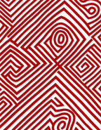 Crimson Swirl Linear Labyrinth Rug