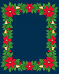 Festive Red Poinsettia Garland Bells Rug