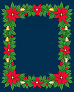 Festive Red Poinsettia Garland Bells Rug