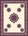 Deep Plum Floral Medallion Border Rug