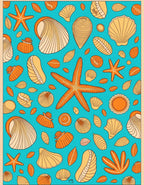 Coastal Orange Shell Starfish Variety Rug