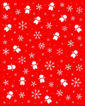 White Snowflakes Gingerbread Men Red Base Rug