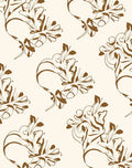 Brown Organic Abstract Floral Swirl Rug