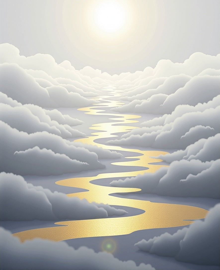 Golden River Through Clouds Rug