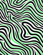 Bold Black Green Swirl Stripe Rug
