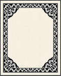 Ornate Black and Cream Border Rug