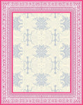 Fuchsia Border Cream Organic Swirl Rug