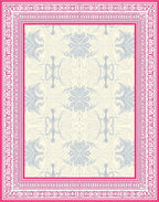 Fuchsia Border Cream Organic Swirl Rug