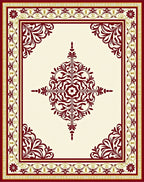 Burgundy Botanical Corner Medallion Rug