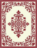 Crimson Floral Baroque Medallion Rug
