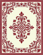 Crimson Floral Baroque Medallion Rug